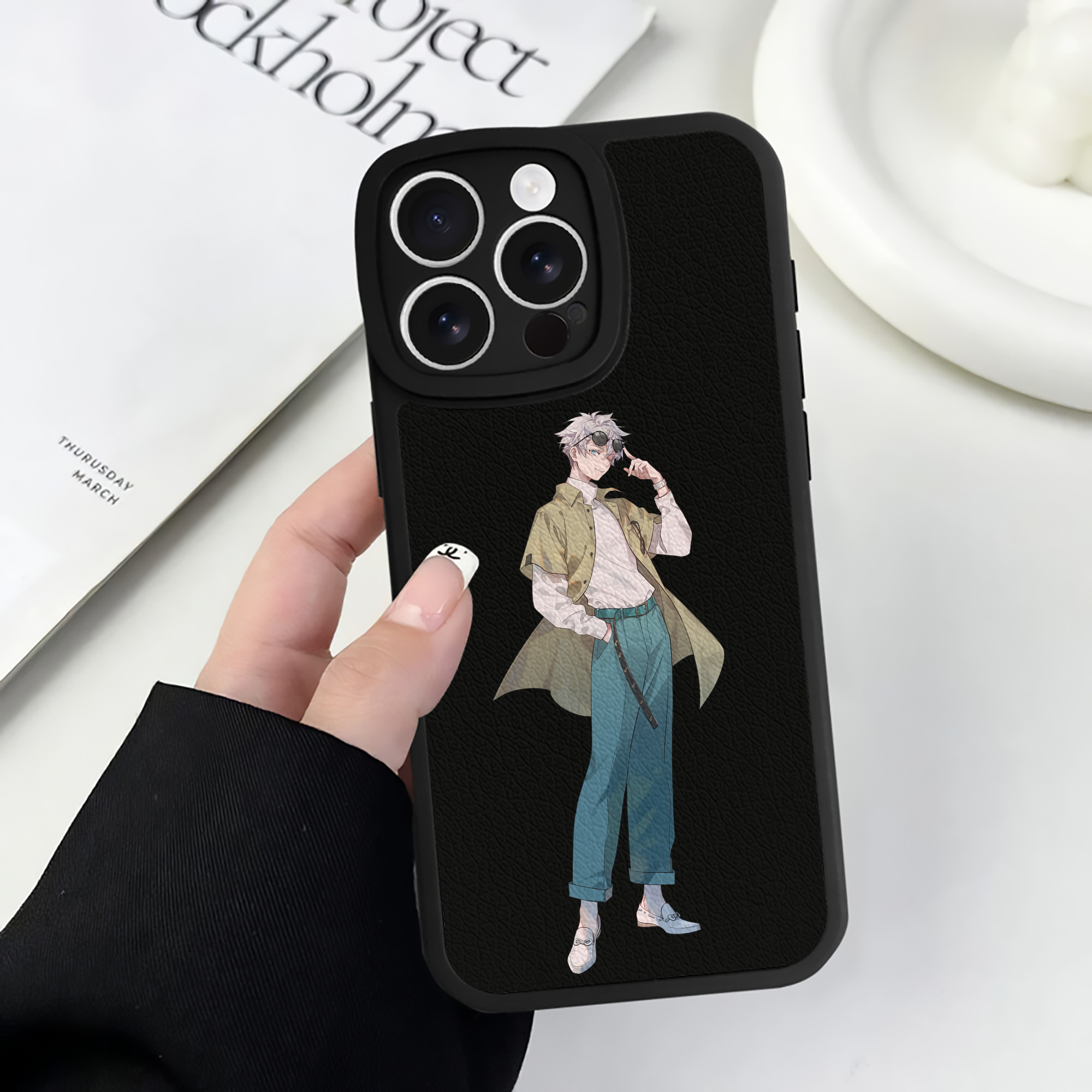 （画像用） 呪術廻戦 Jujutsu Kaisen 【iPhone 16シリーズ対応】シリコンスマホケース（レザー調） 材質：シリコン